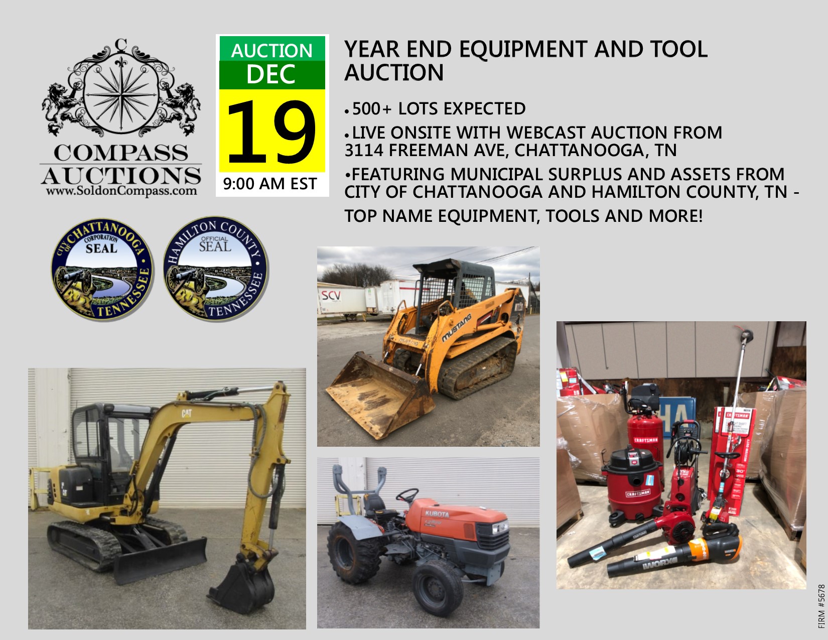 Year End Equipment and Tools Auction