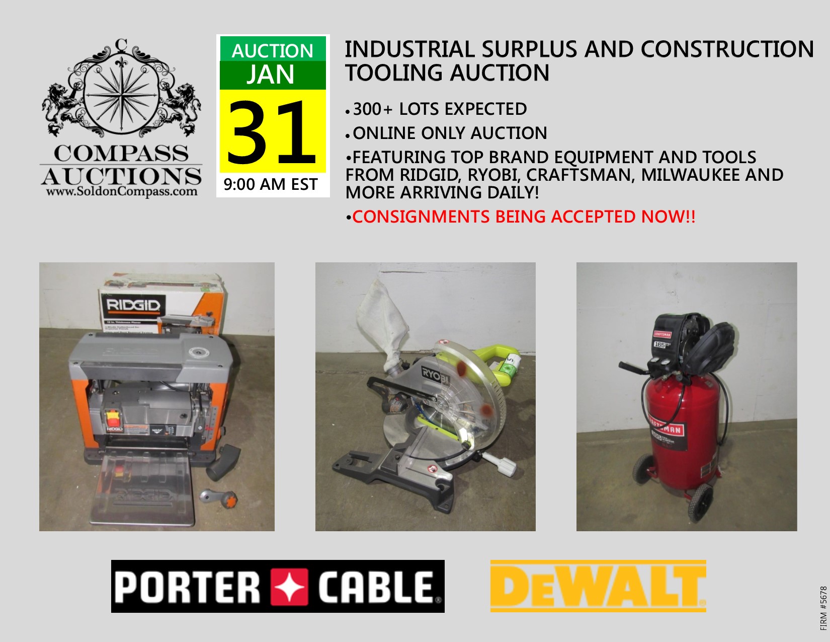 Industrial Surplus and Construction Tooling Auction