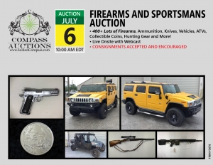 July Firearms guns knives live online auction Compass