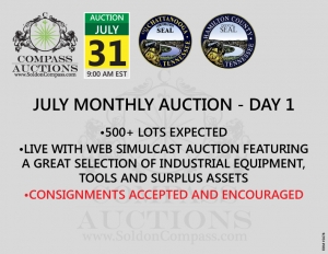 monthly live online auction Compass July