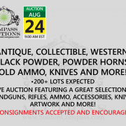 Antique, Collectible, Western, Black Powder, Powder Horns, Old Ammo, Knives and More Auction