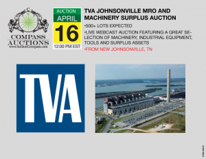 TVA auction online bidding April 2019 Machinery Surplus Assets Government