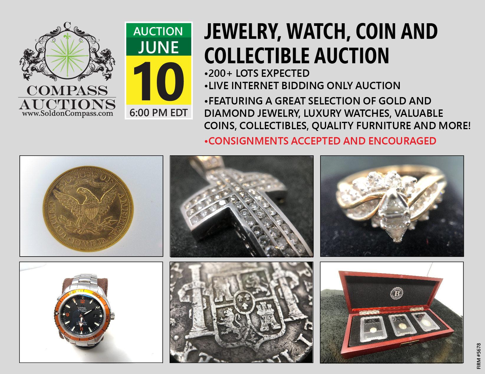 Jewelry, Watch, Coin and Collectibles Auction